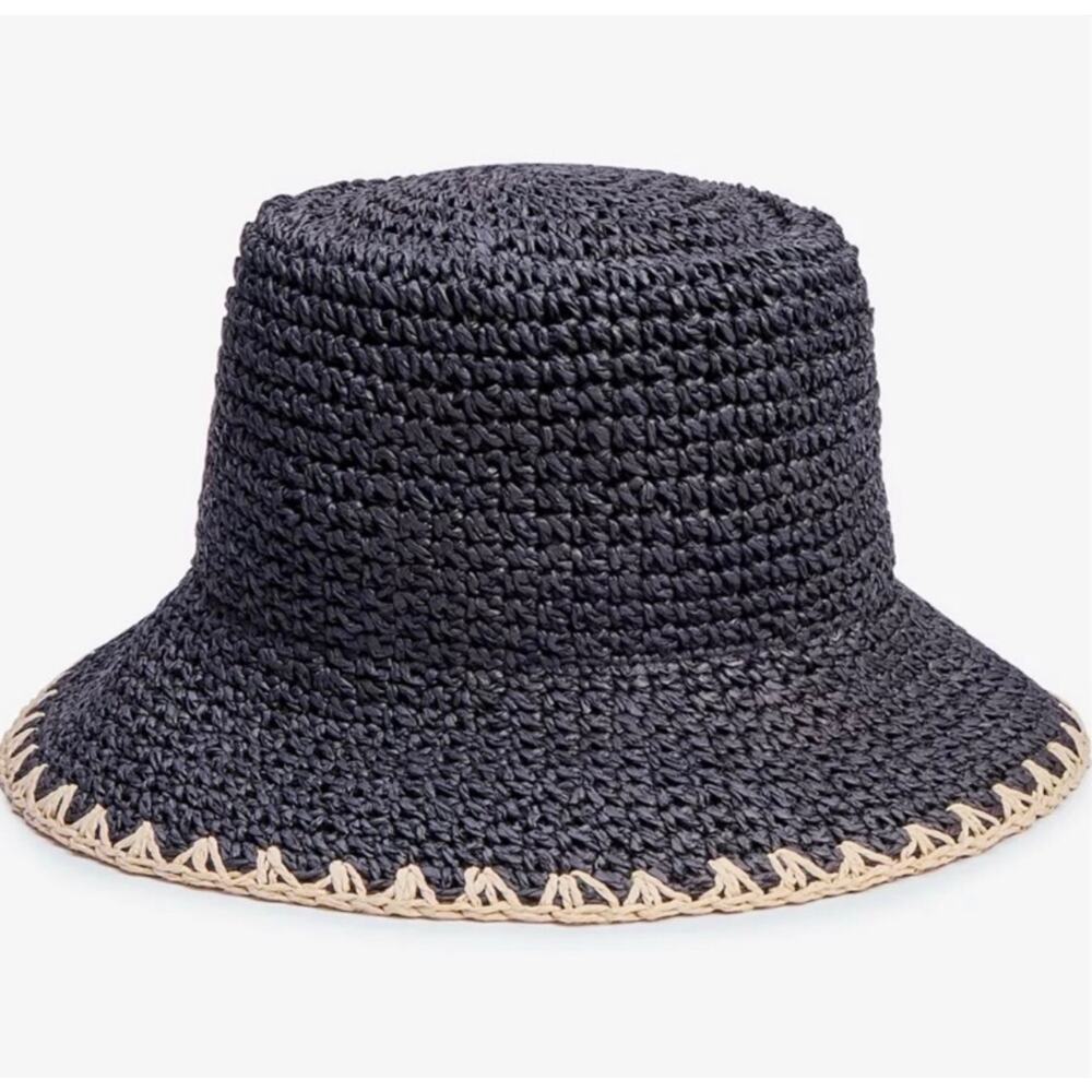 New I.N.C crochet bucket hat black & tan - Picture 2 of 5